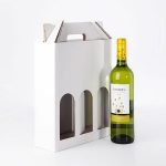 caixa de cartró automuntable per 3 ampolles blanca