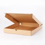 Caja de cartón automontable para pizza