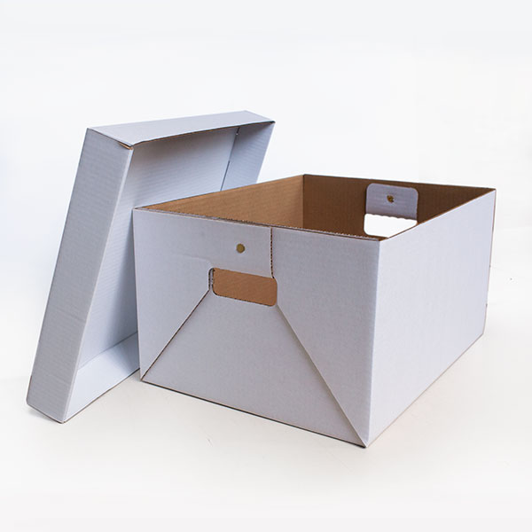 Caja de cartón automontable PACT4 blanca