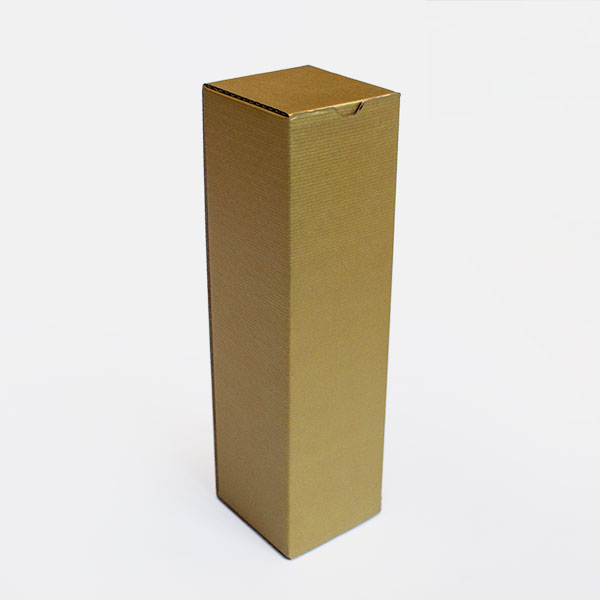 Caja de cartón automontable forrada dorada 1 Botella C1AF
