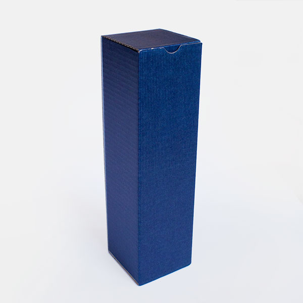 Caja de cartón automontable forrada azul 1 Botella C1AF
